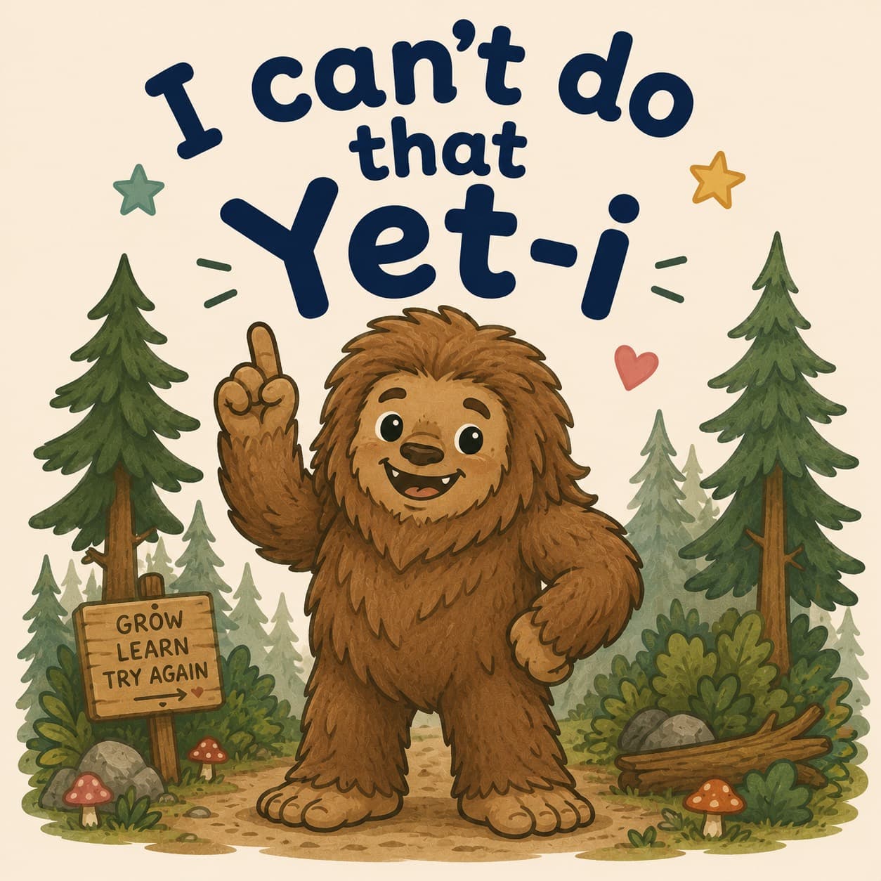 Growth-mindset yeti concept art